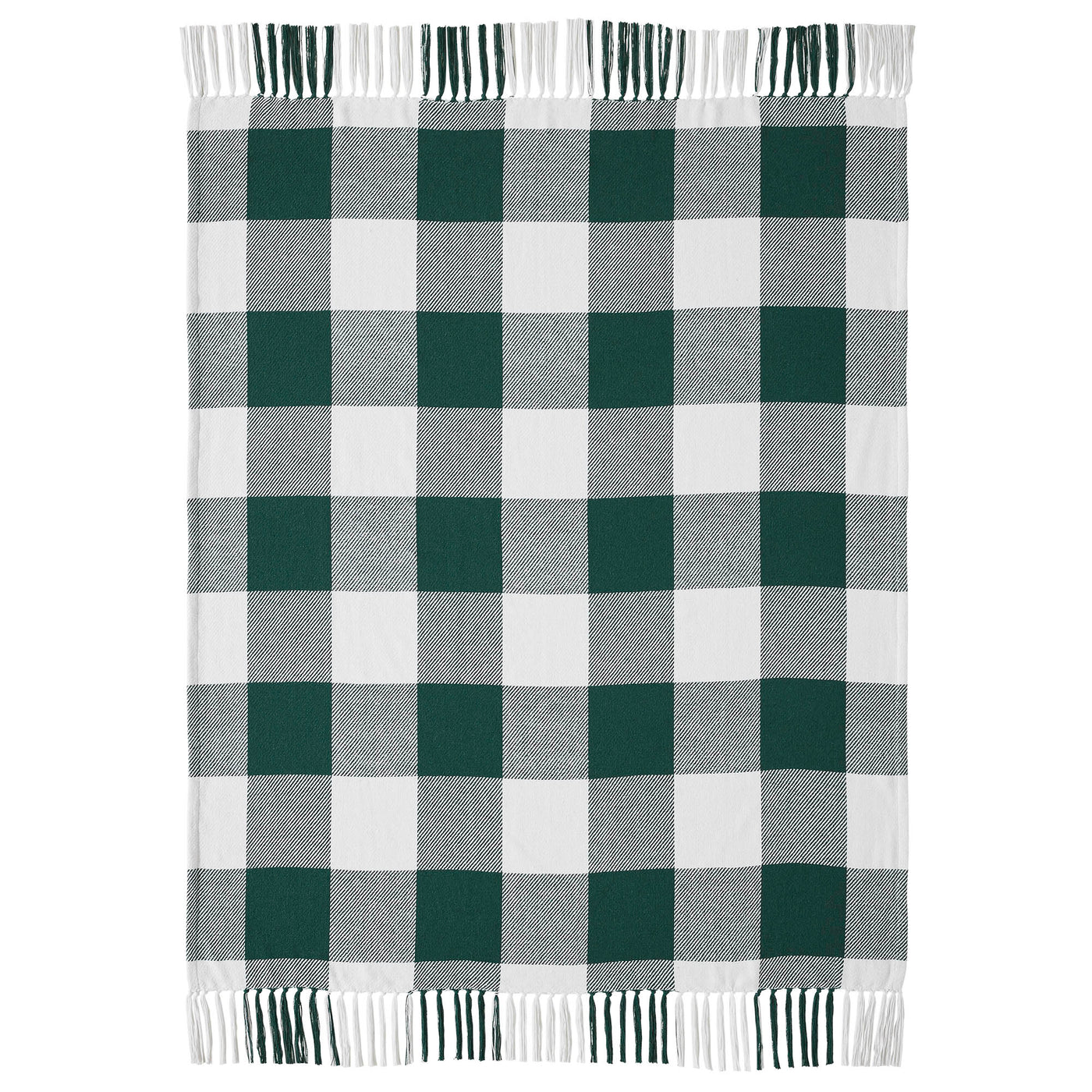 Annie Buffalo Check Hunter Green Woven Throw