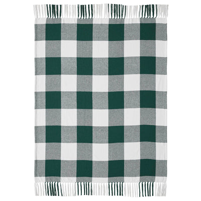 Annie Buffalo Check Hunter Green Woven Throw