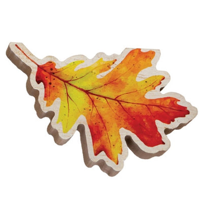 Set of 3 Chunky Wood Fall Leaf Sitter Signs