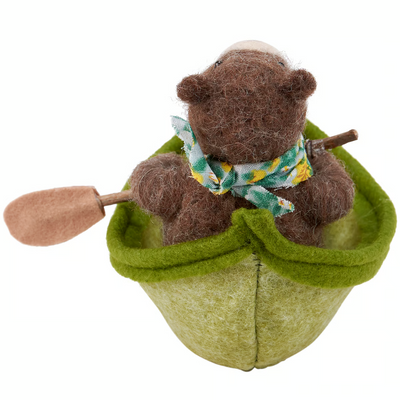 Bear in Rowboat Felt Critter