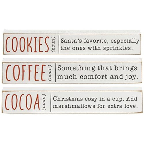 Set of 3 Cocoa Cookies Coffee Christmas Mini Sticks