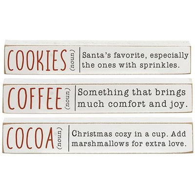 Set of 3 Cocoa Cookies Coffee Christmas Mini Sticks