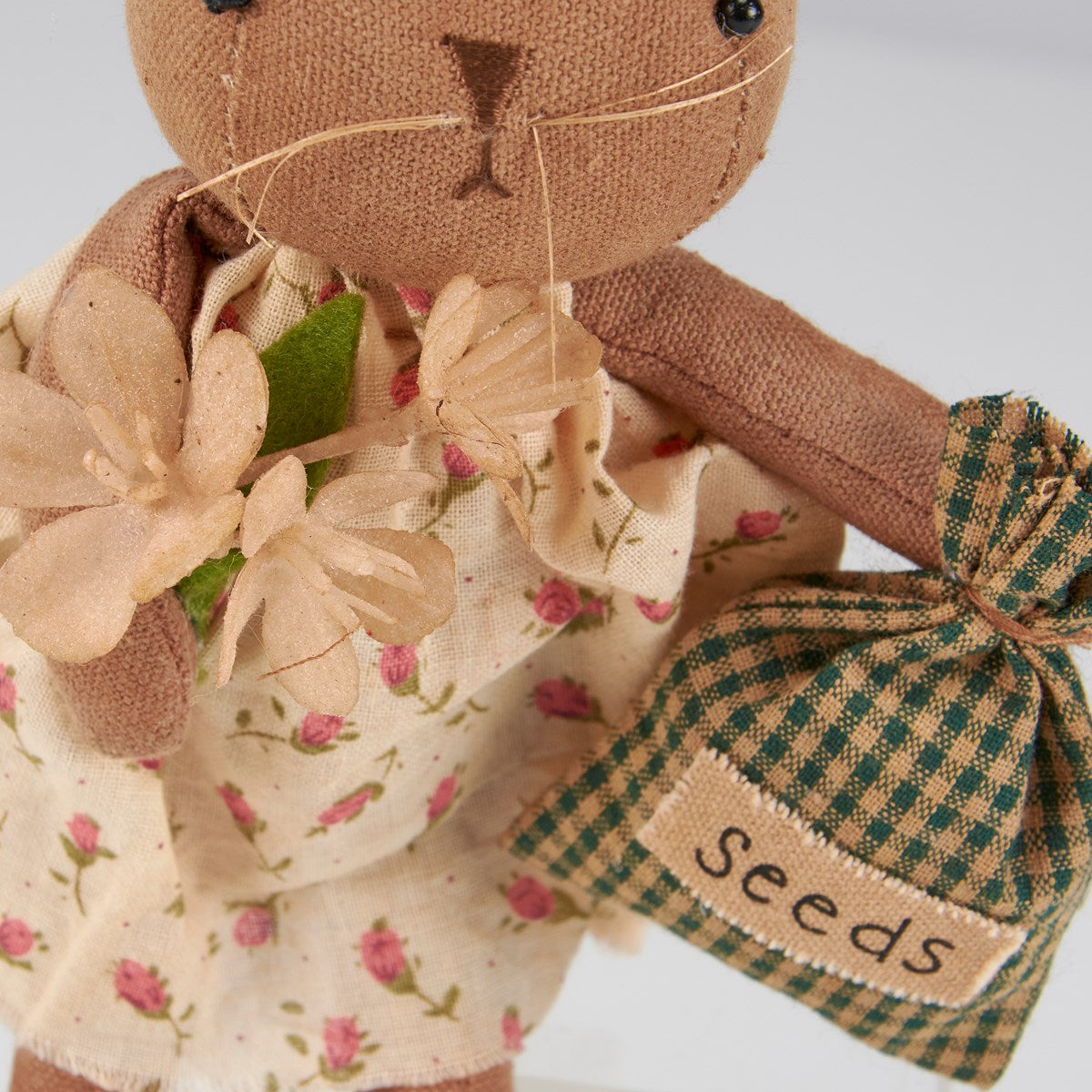 Little Miss Bunny with Seeds Fabric Ornament