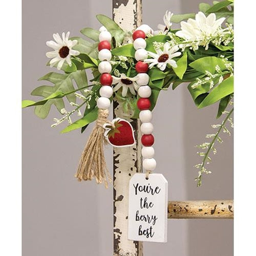 You're the Berry Best Strawberry 23" Farmhouse Bead Garland