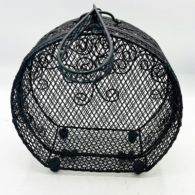 Black Metal Mesh Purse Shaped Container