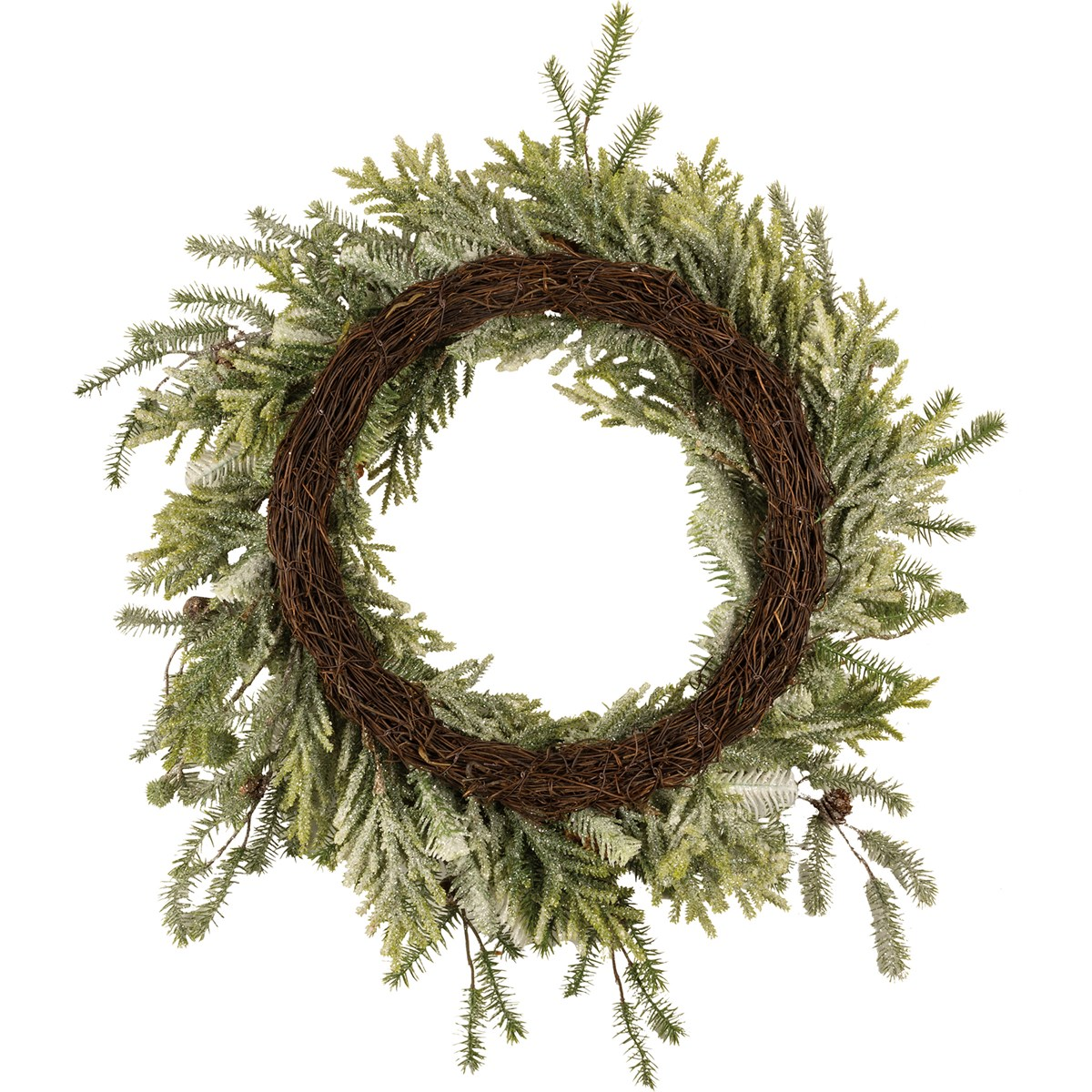 Mixed Evergreen and Cones 28" Faux Christmas Wreath