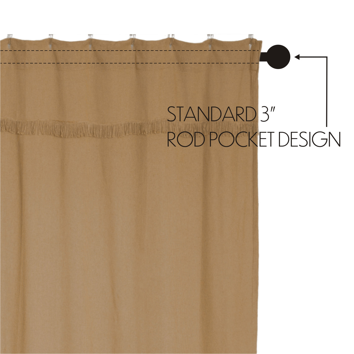 Burlap Natural Shower Curtain 72'' x 72''