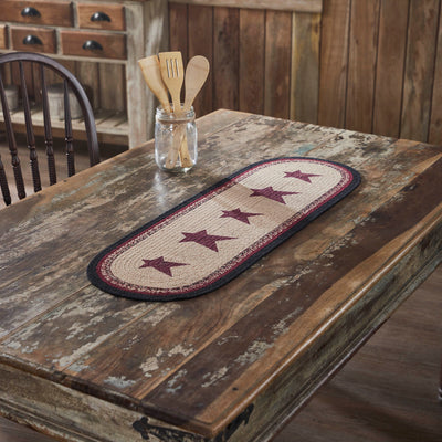 Connell Stencil Stars 36" Oval Table Runner