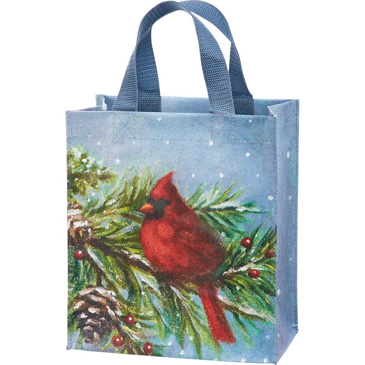 Cardinal on Pine Bough Small Daily Market Tote