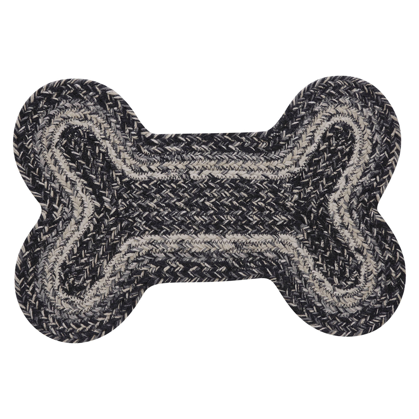 Sawyer Mill Black White Indoor/Outdoor Small Bone Shaped Rug