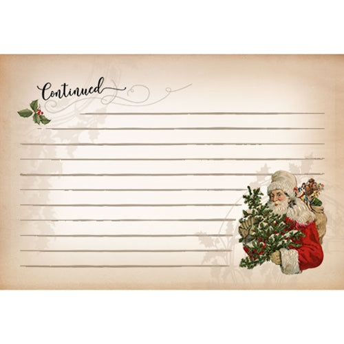 Nostalgic Santa A Favorite Christmas Recipe Cards 4"x6" Set of 24