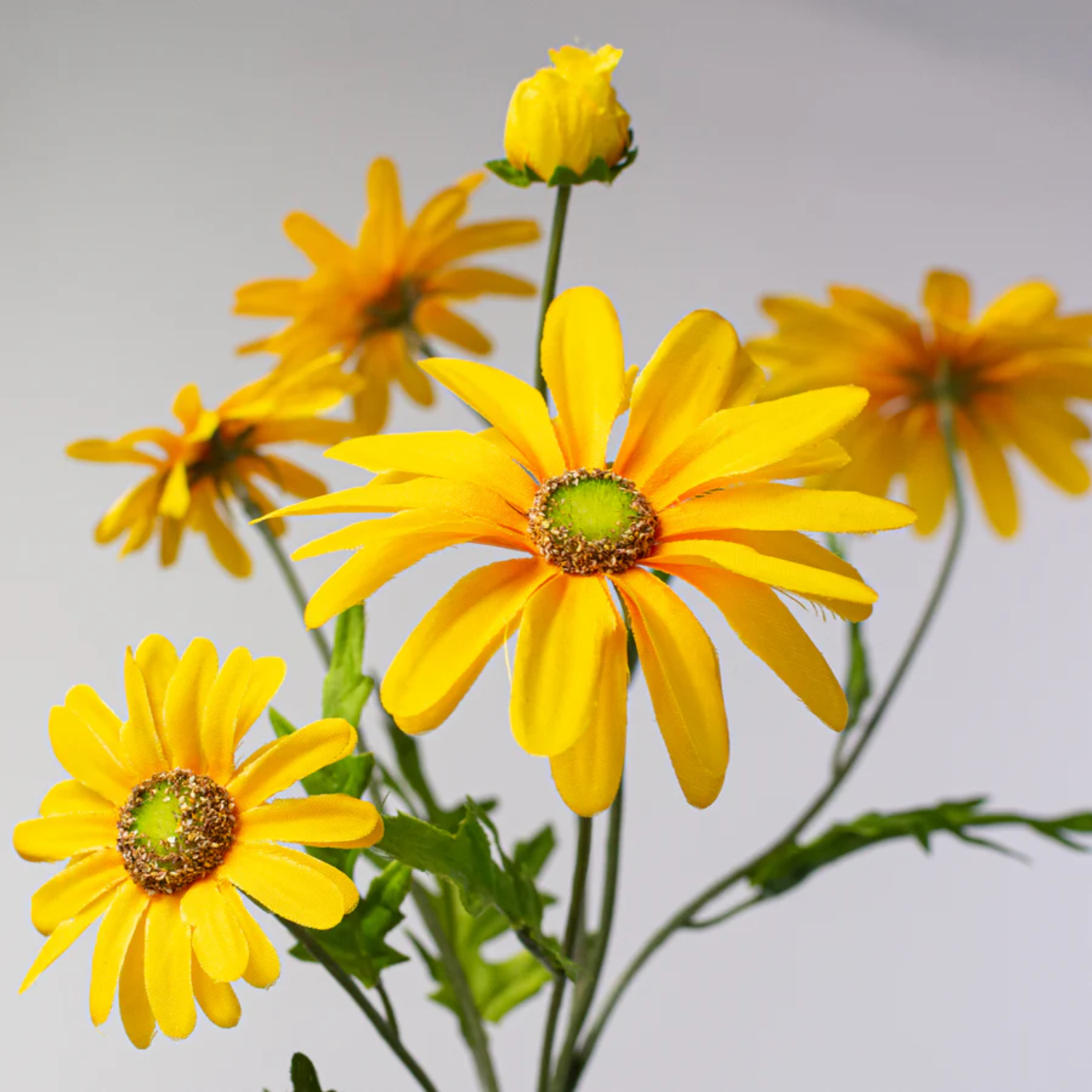 Yellow Daisy & Buds 25" Faux Floral Spray