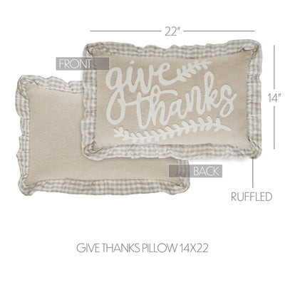 Give Thanks Natural Pillow 14'' x 22''