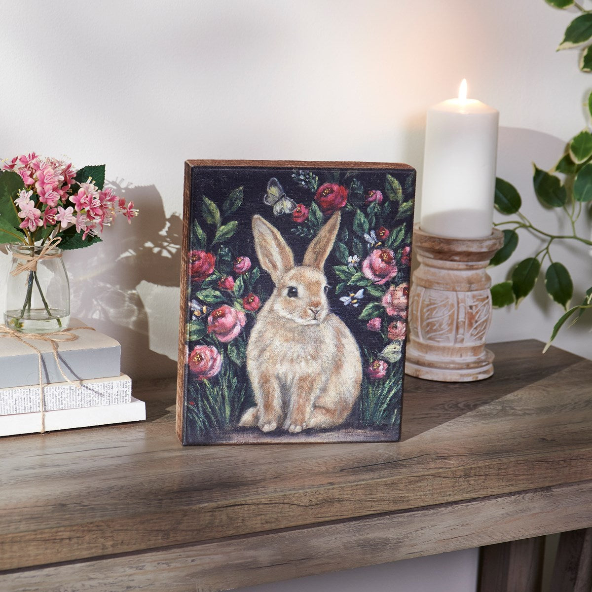 Woodland Bunny 10" Wooden Box Sign