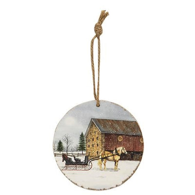 Dashing Through the Snow Billy Jacobs Round Ornament