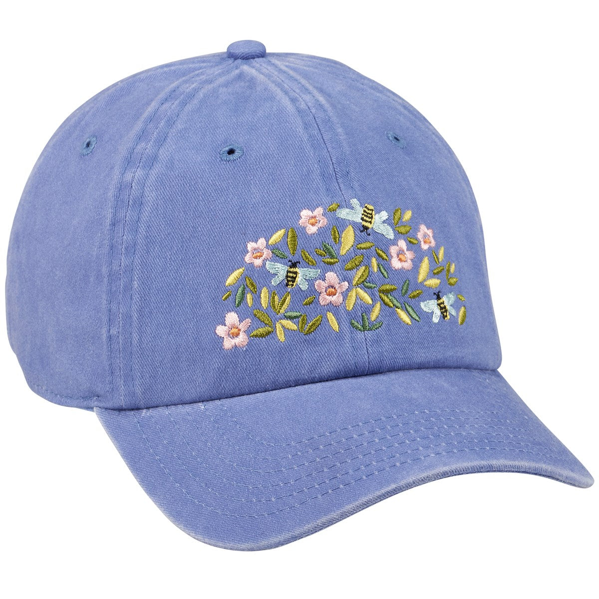 💙 Choose Joy Floral and Bees Embroidered Baseball Cap