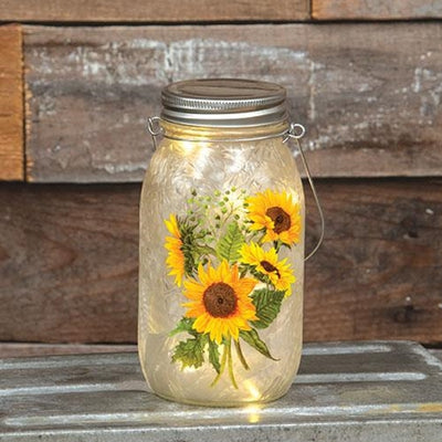 💙 Frosted LED Lights Sunflower Jar