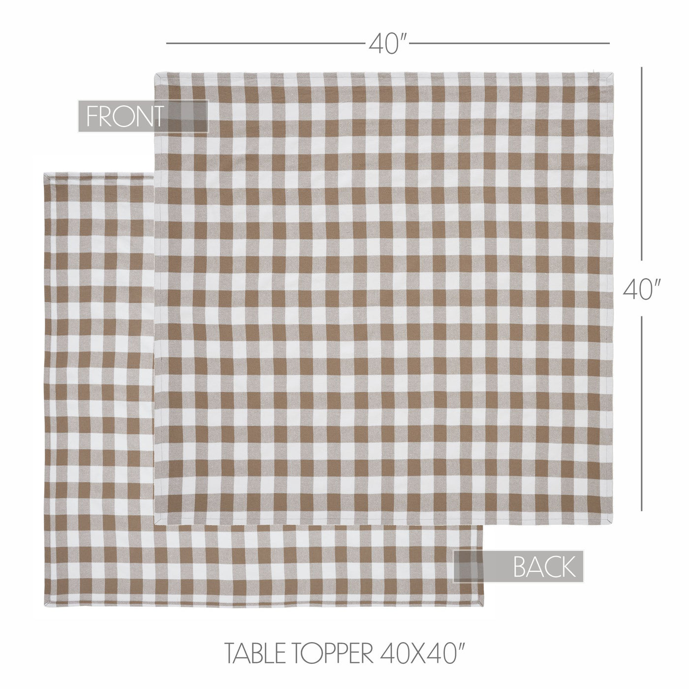 Annie Buffalo Check Portabella 40" Square Table Topper