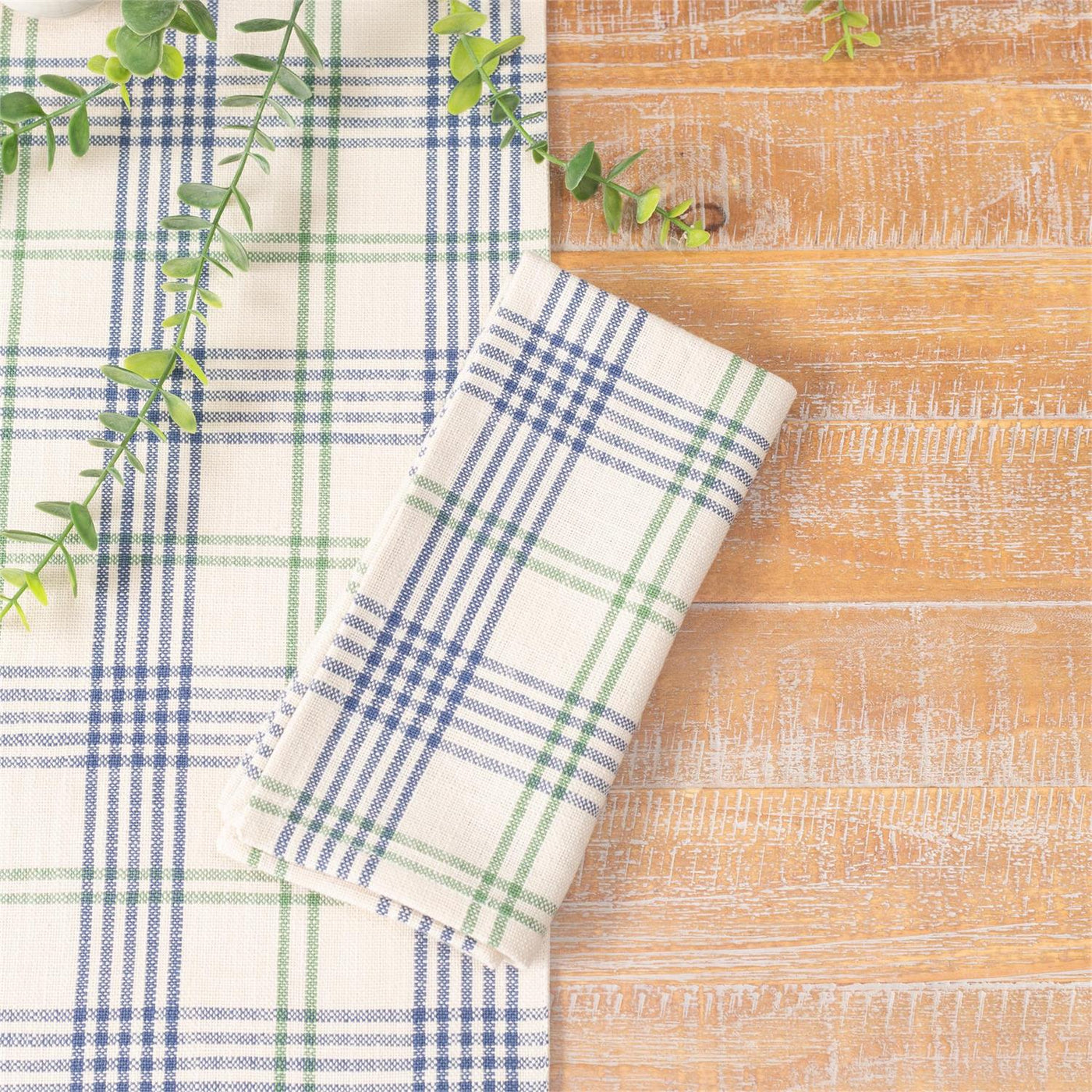 Set of 4 Lakehouse Plaid Cotton Napkins