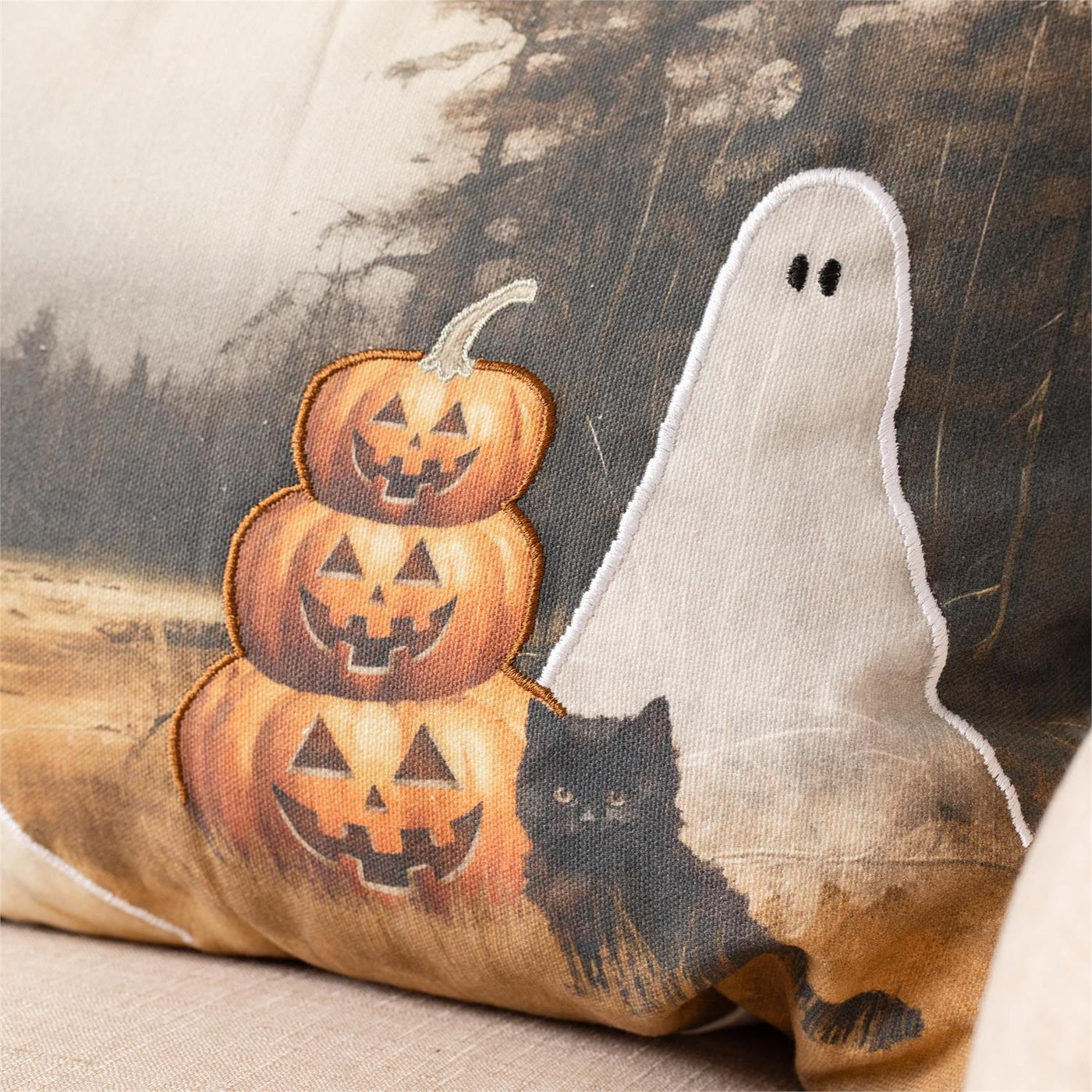 Ghosts in the Forest Halloween 24" Accent Pillow