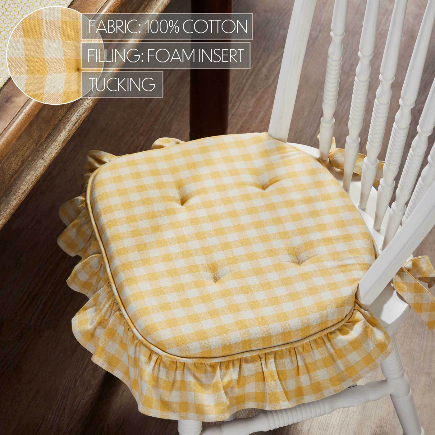 Golden Honey Ruffled Chair Pad 16.5" x 18"