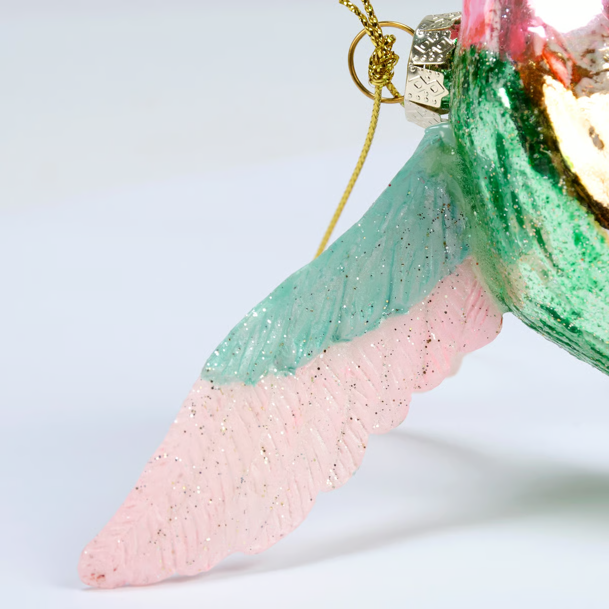 Colorful Hummingbird Glass Ornament