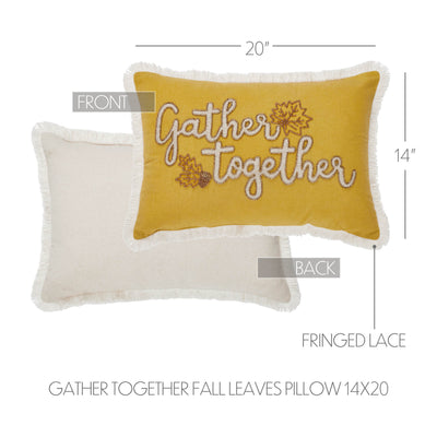 Gather Together Fall Leaves Pillow 14" x 20"