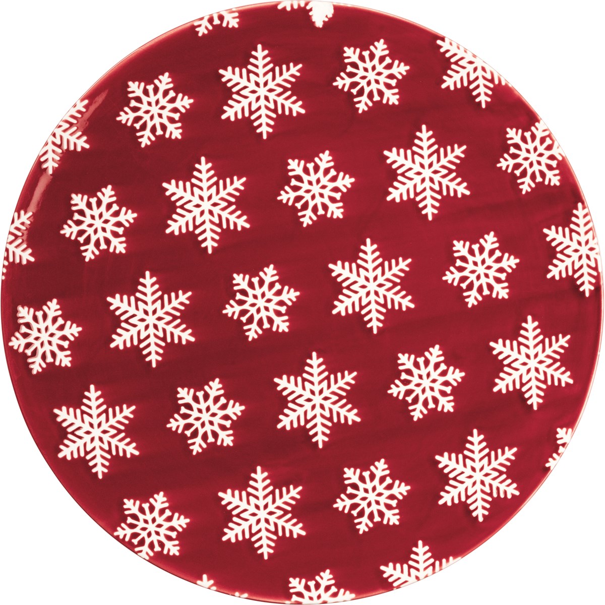 💙 Nordic Red Snowflake 10" Dinner Plate