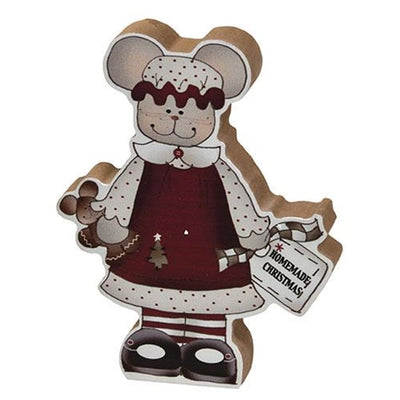 Set of 2 Waiting For Santa Chunky Mouse Sitters