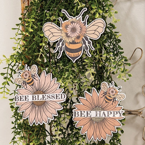 💙 Set of 3 Blessed Bee Flower Ornaments