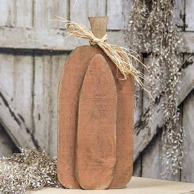 Rustic Orange Layered Wood Pumpkin Sitter 15.75" H