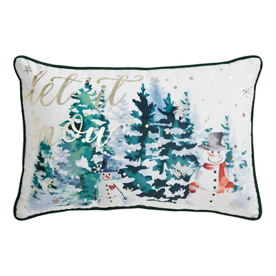 Let It Snow Snowmen and Trees Accent Pillow