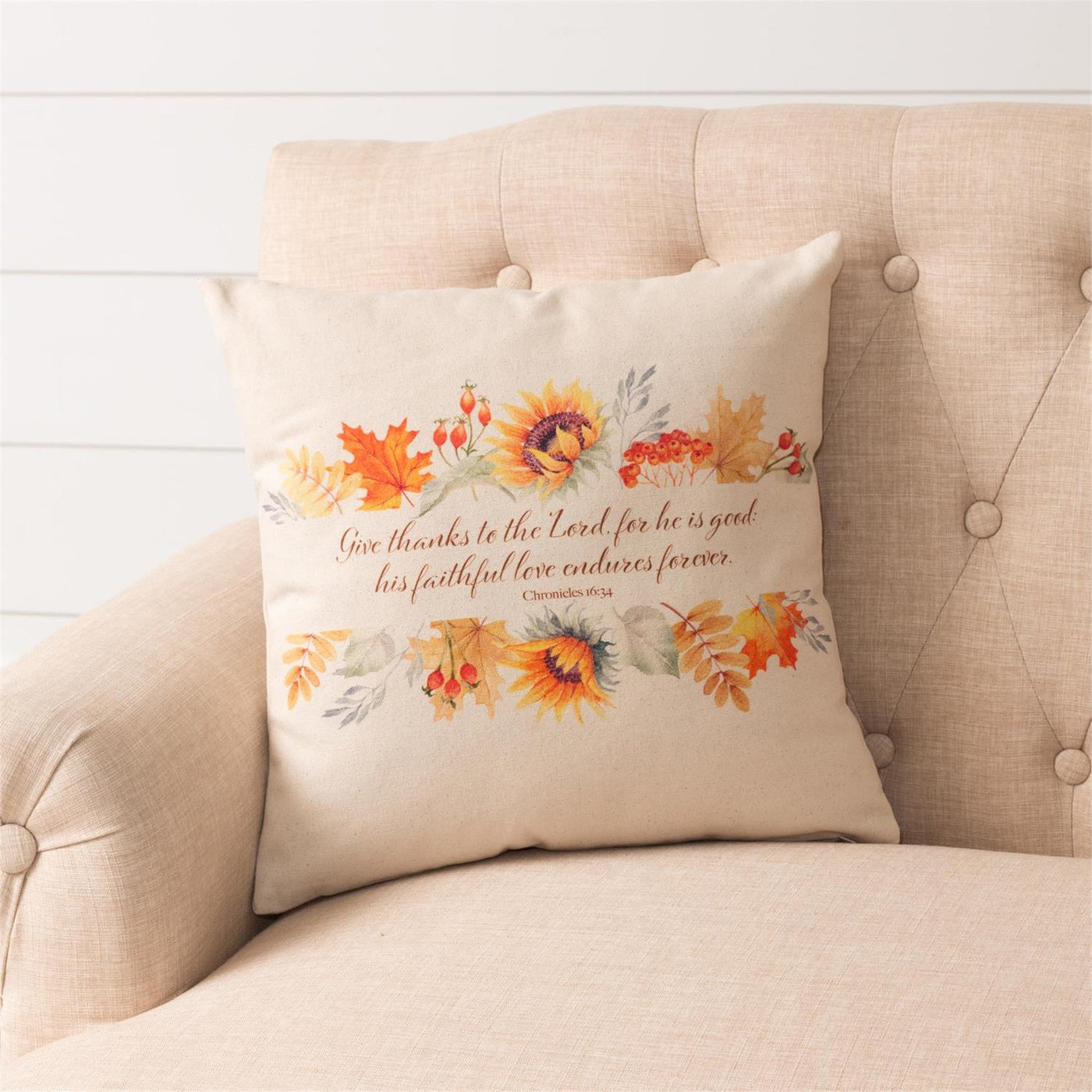 Give Thanks to the Lord Fall 16" Accent Pillow