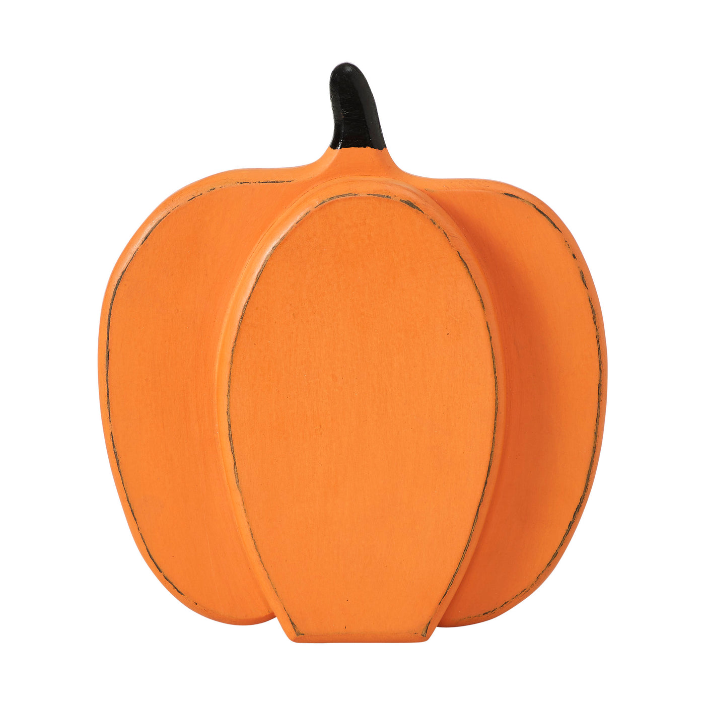 Orange Wooden Layered Pumpkin 9" H