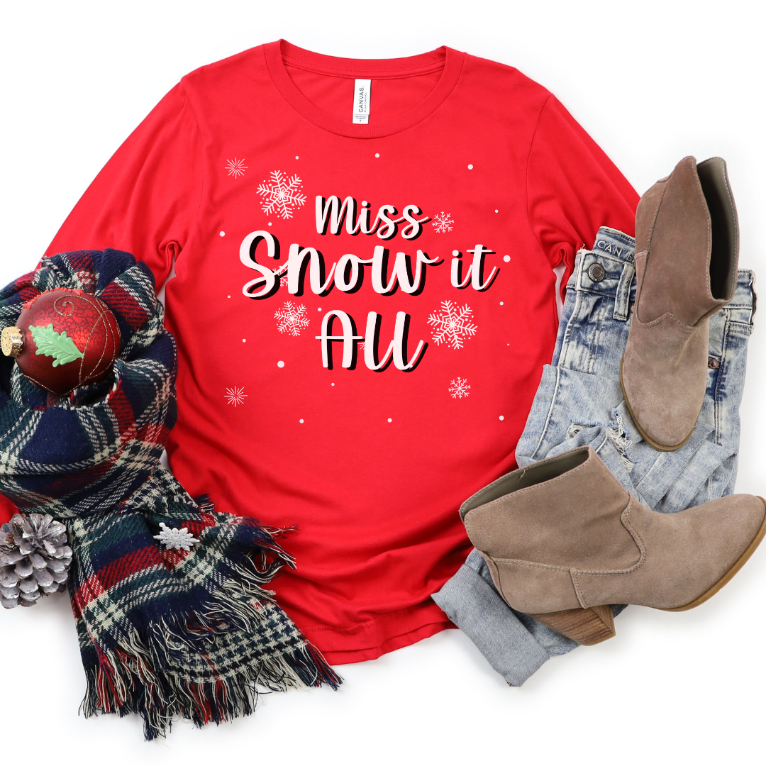 💙 Miss Snow it All Christmas Long Sleeve T-Shirt