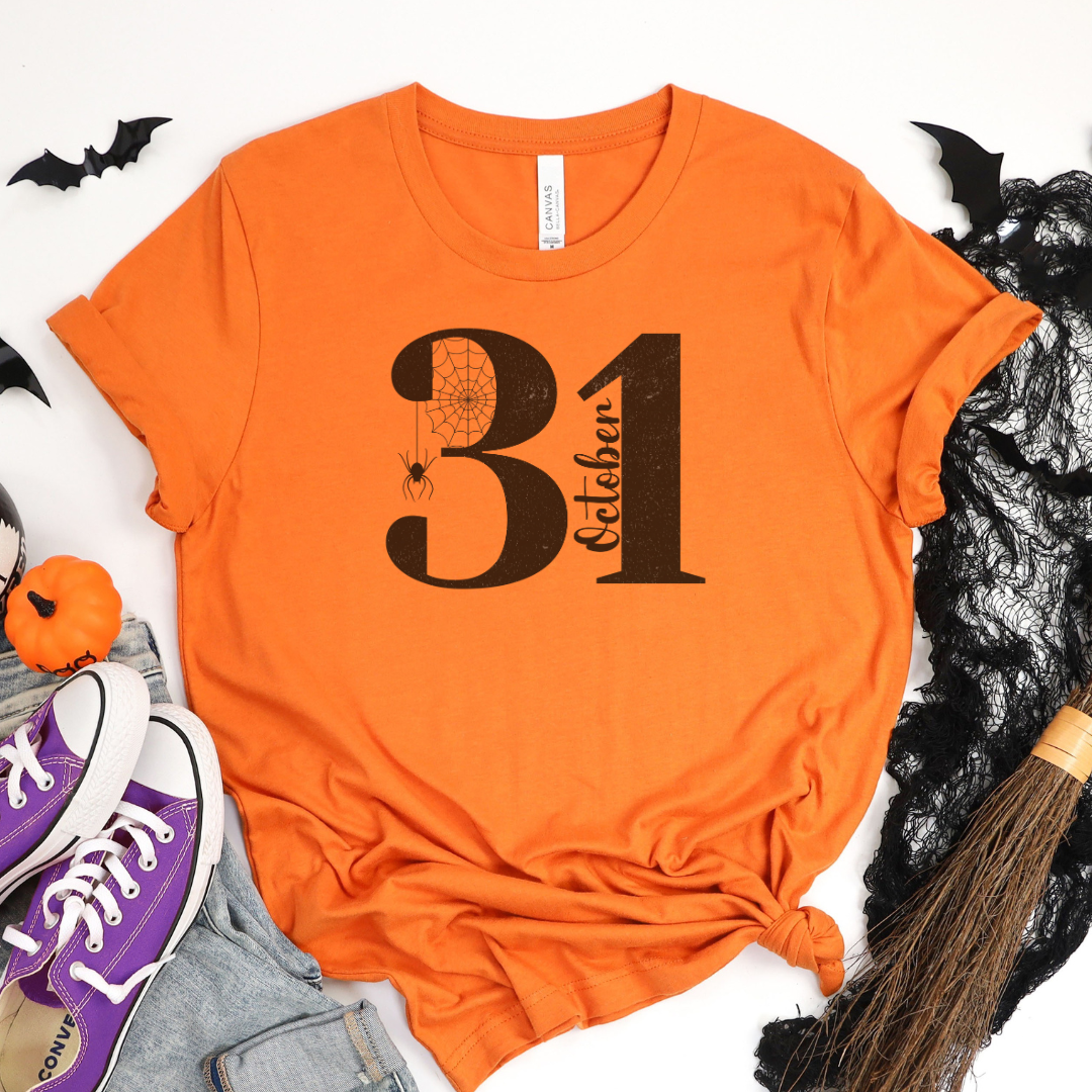 October 31st Cozy Halloween Burnt Orange T-Shirt