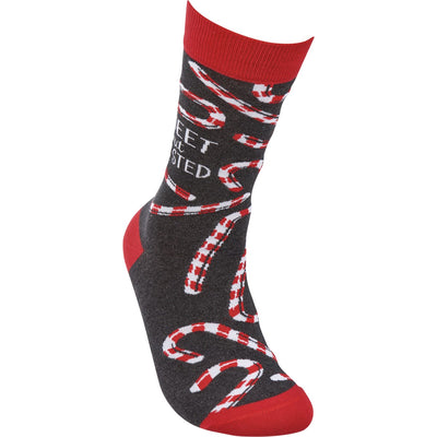 Sweet But Twisted Candy Cane Novelty Christmas Socks