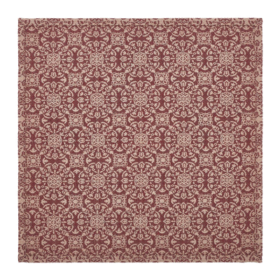 Custom House Burgundy Tan Jacquard 20" Square Table Topper