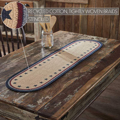 Americana Stencil Stars 48" Oval Table Runner