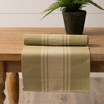 Tan Striped Grain Sack 72" Table Runner