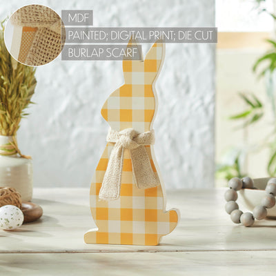 All Ears Honey Check Bunny with Burlap Scarf Sitter