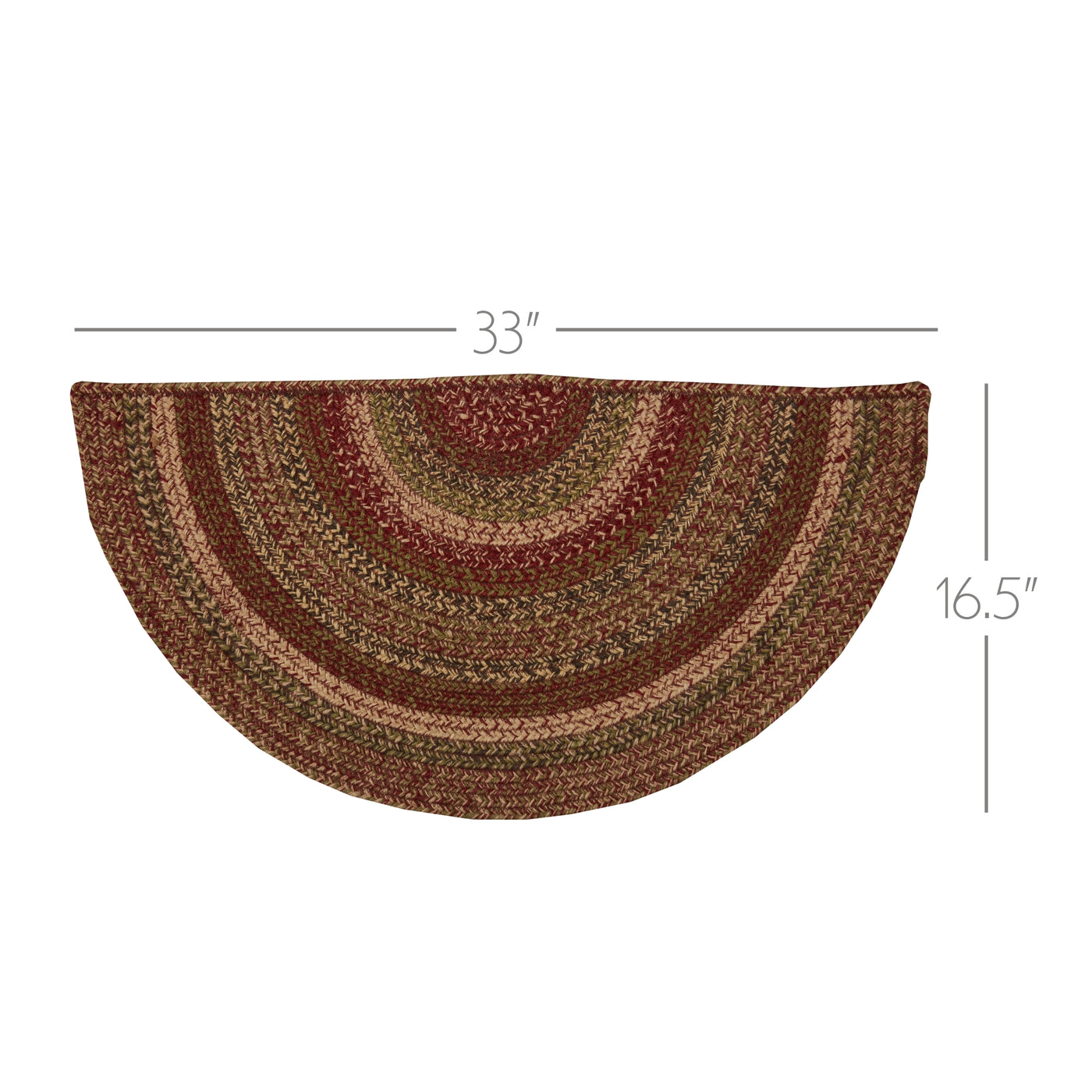 Cider Mill Jute Rug Half Circle w/ Pad 16.5'' x 33''