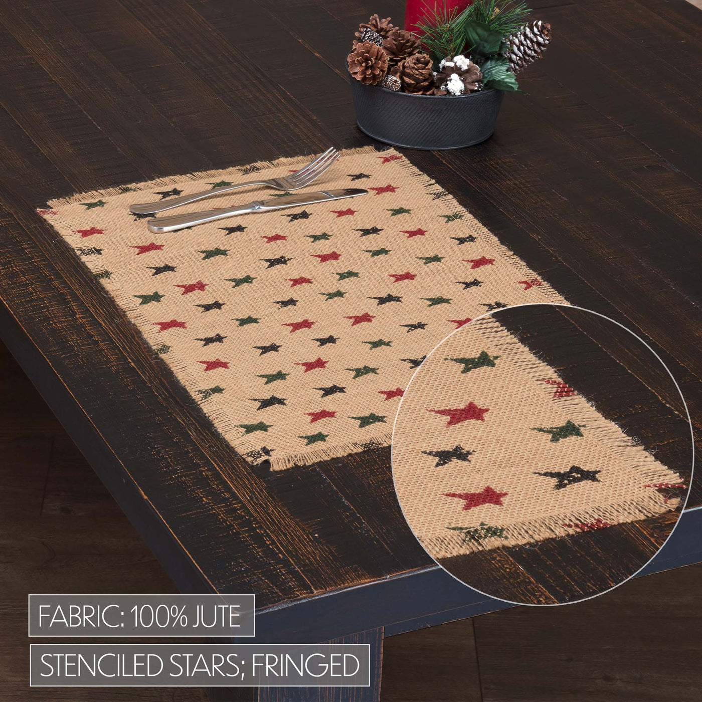 💙 Set of 6 Americana Star Jute Placemats