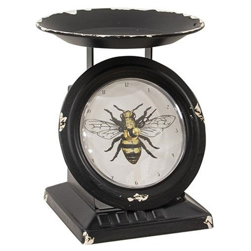 Vintage-Style Bee Black Old Town Scale Clock