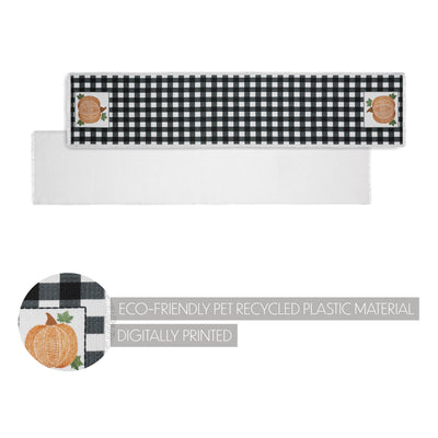 Annie Black Check Pumpkin 60" Table Runner