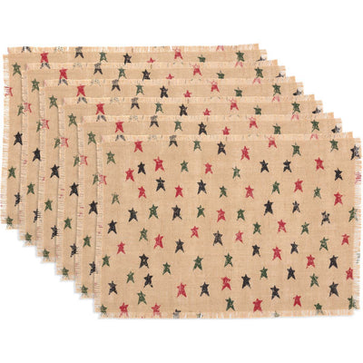 💙 Set of 6 Americana Star Jute Placemats