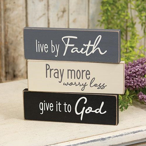 HAPPY BIRTHDAY🎂 💙 Set of 3 Live By Faith Religious Mini Blocks