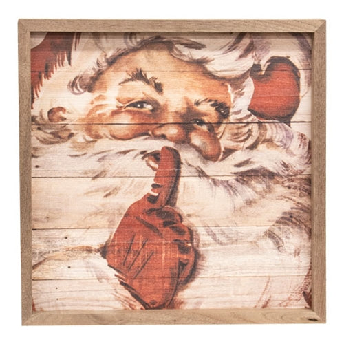 Santa Claus Shhh Framed Print 12.5"