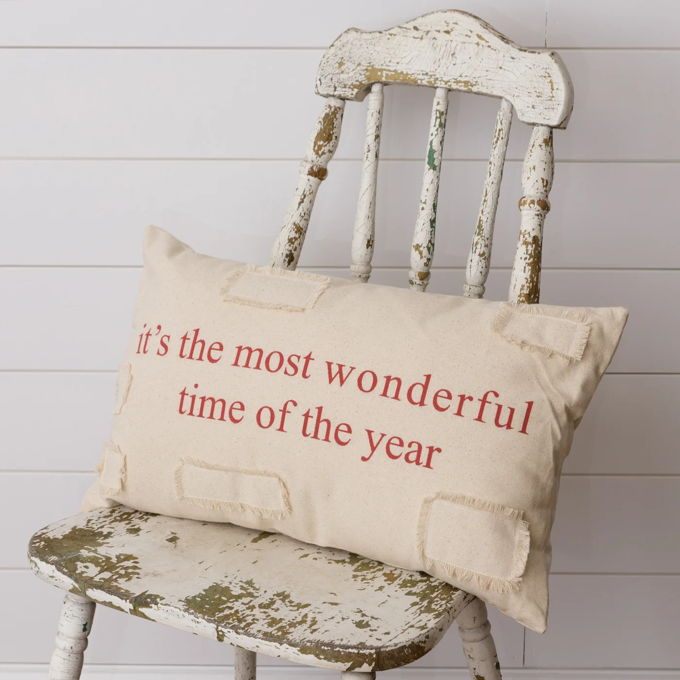 Christmas Pillow It's Most Wonderful Time of The Year 19" wide