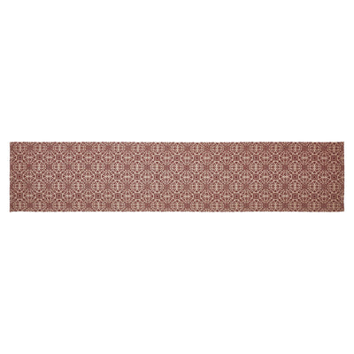 Custom House Burgundy Tan Jacquard 60" Table Runner